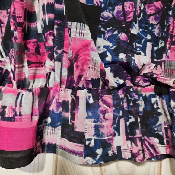 Style & Co Pink Abstract Print 3/4 Sleeve Blouse Top Plus Size‎ 2X - Picture 6 of 9